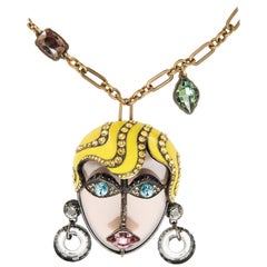 Elie Top For Lanvin Enameled Crystal Glass Necklace, Pre-Fall 2015