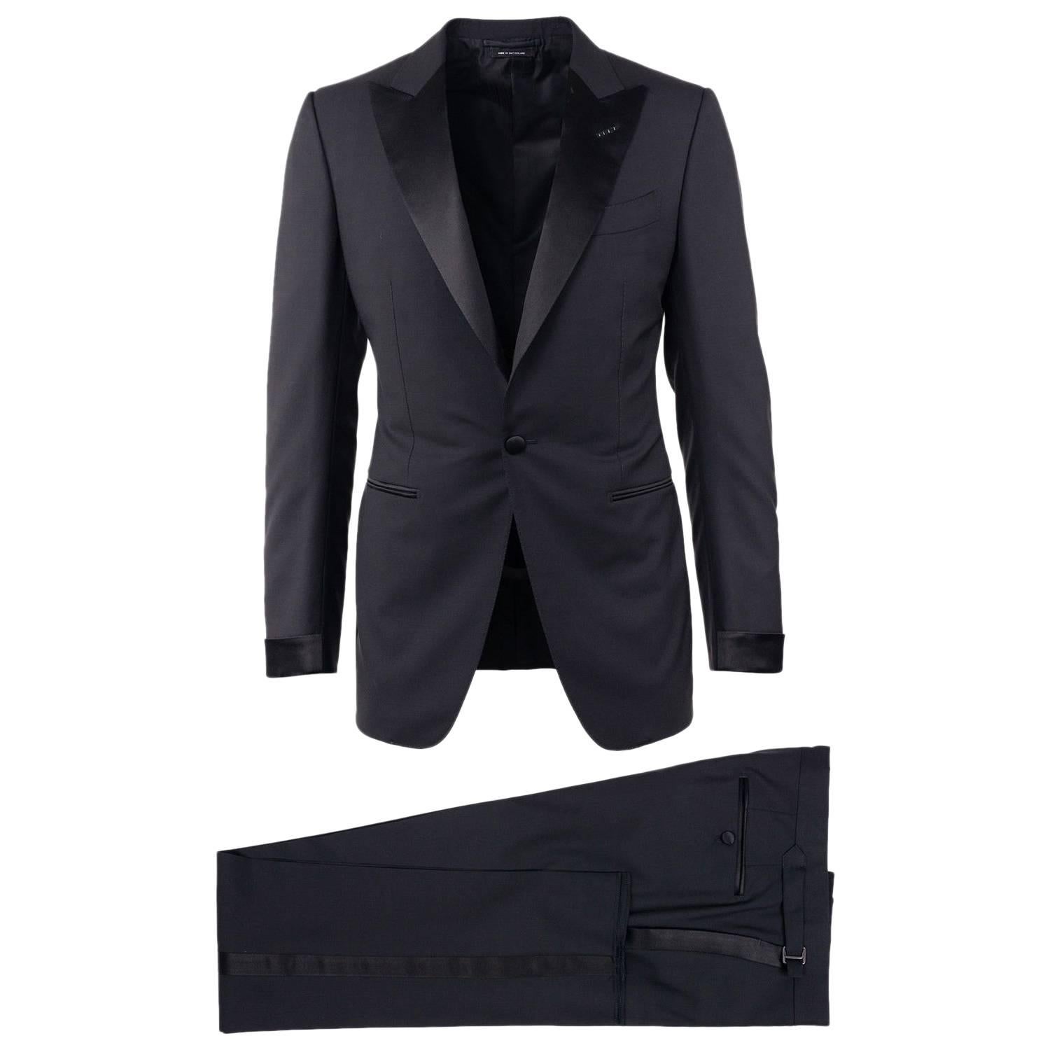  Tom Ford Black Wool Satin Lapel O 039 Connor Two Piece Tuxedo For Sale