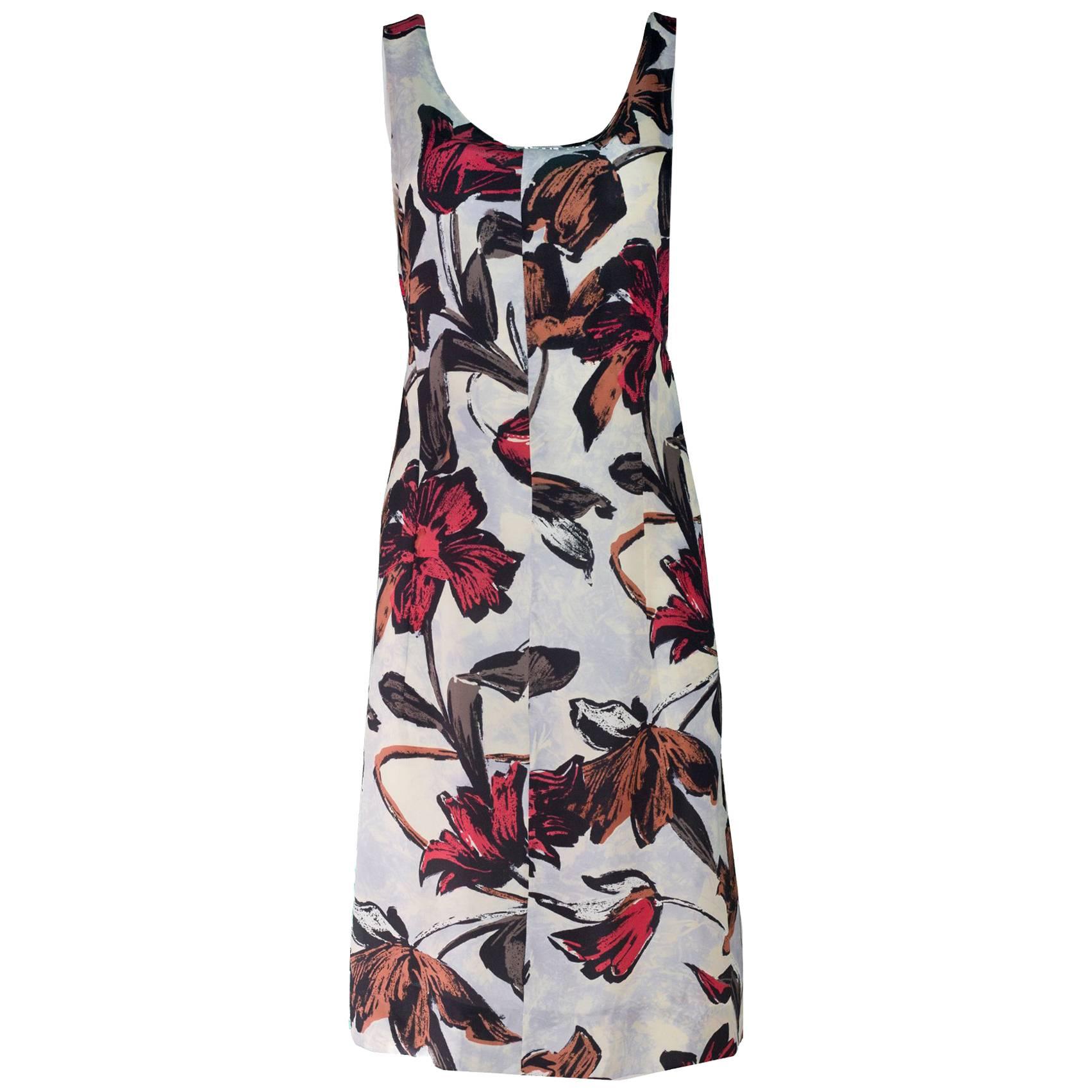 Marni Silk Floral Print Dress Sz IT38