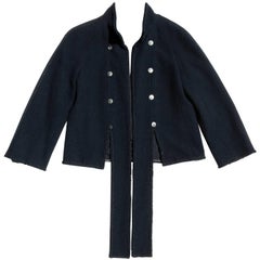 Chanel Short Navy Jacket With Ties