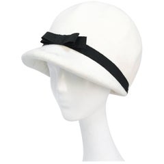1960's White Mod Wool Helmet