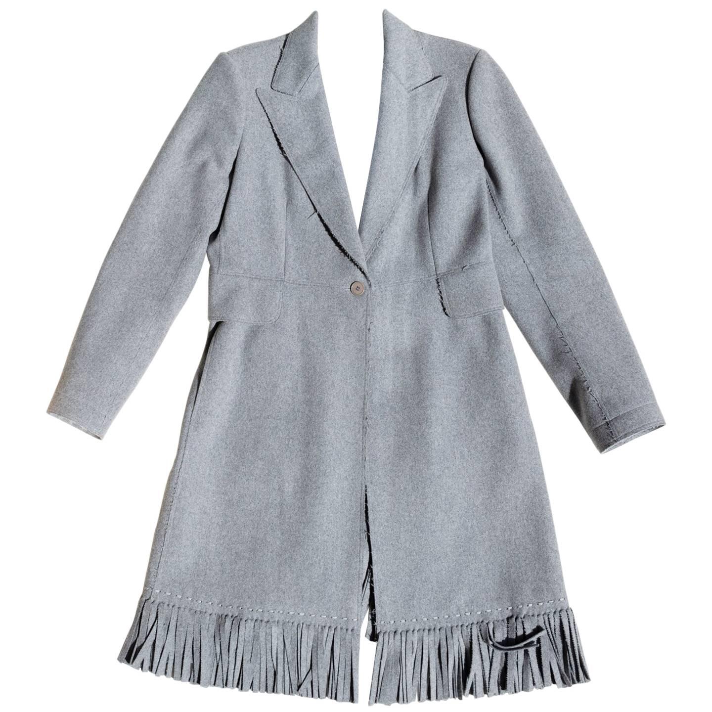 Alaïa Wool Fringe Coat For Sale