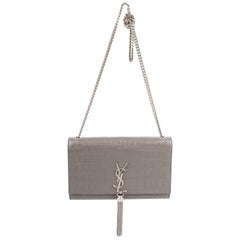 Yves Saint Laurent YSL Monogram Kate Medium Shoulder Bag - taupe
