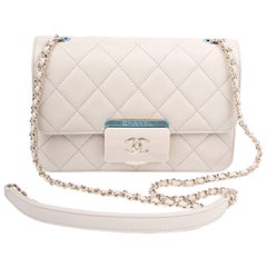 Chanel Sheepskin & Plexiglas Flap Bag - beige