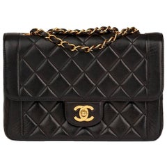 Chanel Black Quilted Lambskin Vintage Classic Single Flap Bag, 1990s