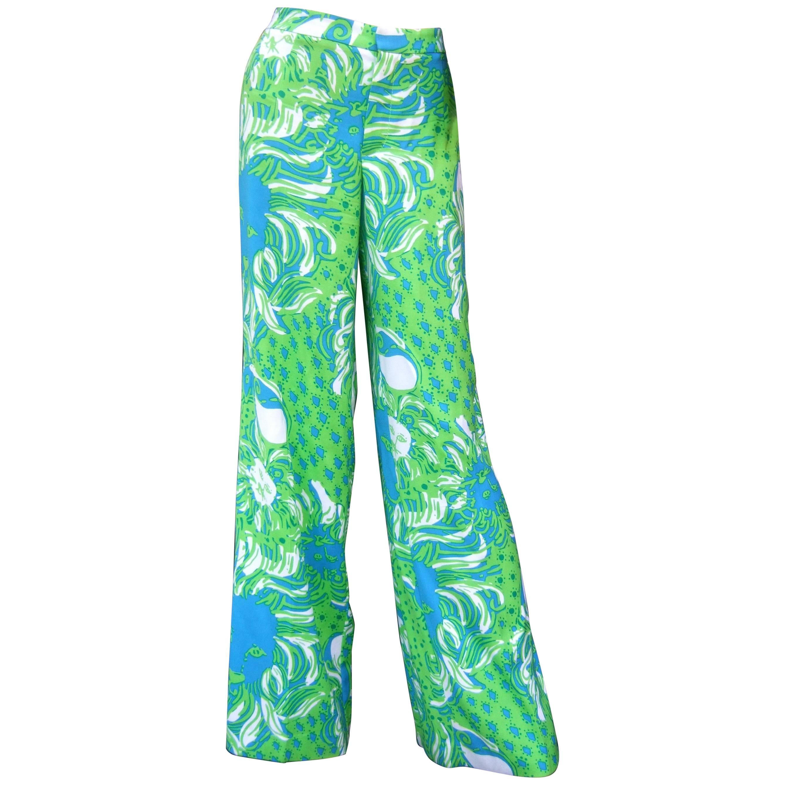 Lilly Pulitzer Women's Vibrant Tiger Print Slacks US Size 6 