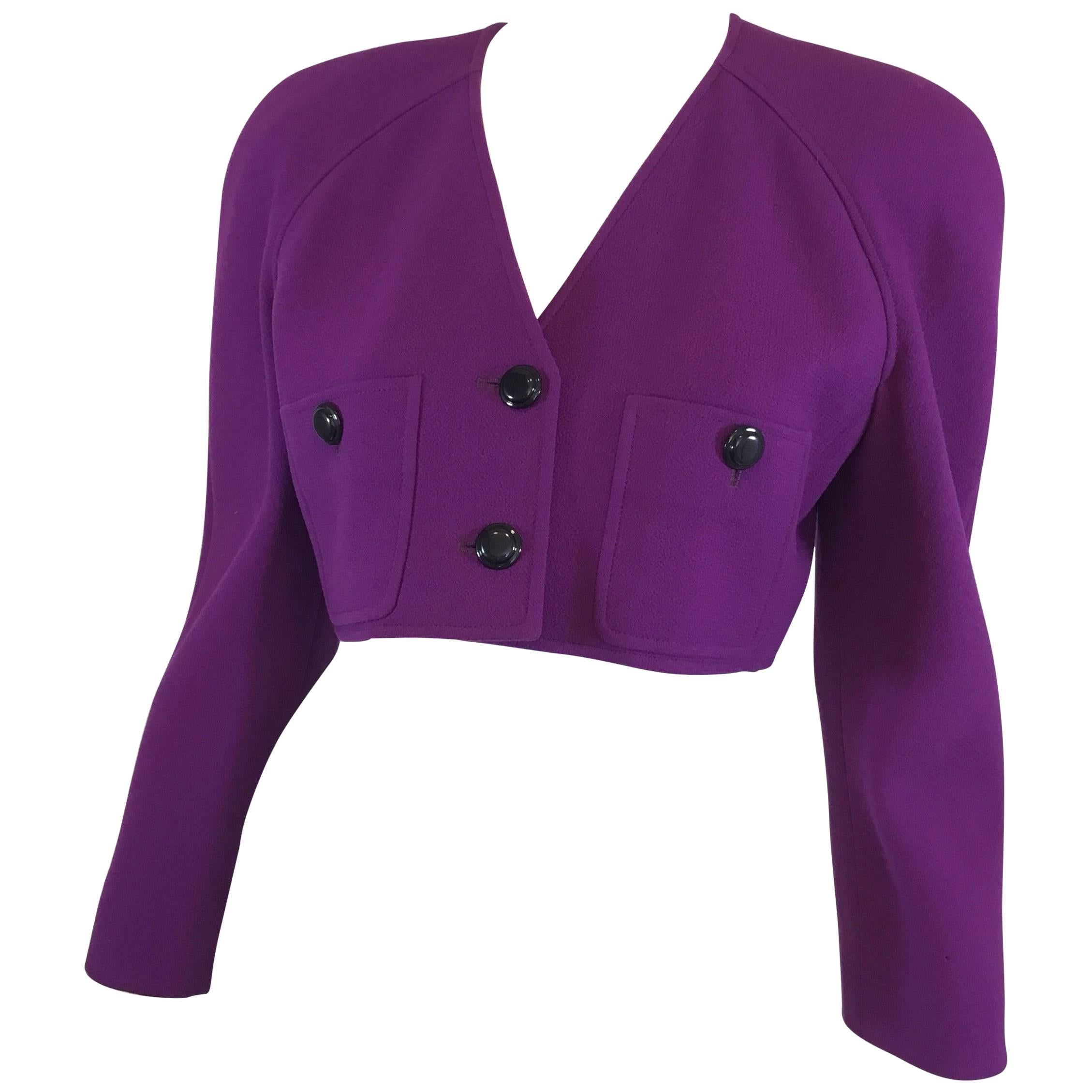Valentino Purple Cropped Vintage Bolero Jacket