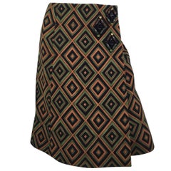 Prada Fall 2012 Diamond Print Embellished Wrap Skirt