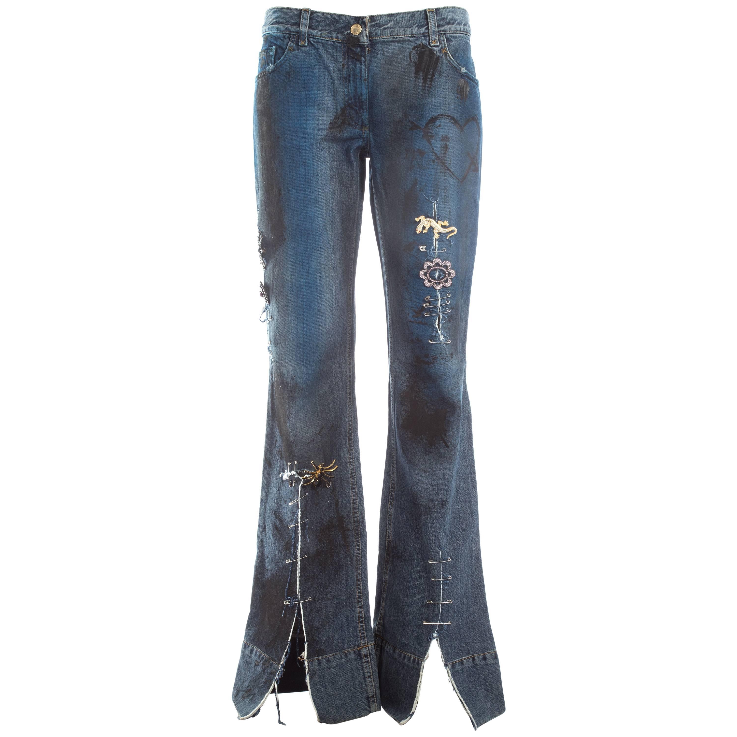 Dolce & Gabbana waxed denim "punk" jeans, S / S 2001
