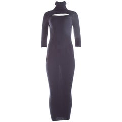 Jean Paul Gaultier ribbed knit bodycon maxi dress, c. 1990s