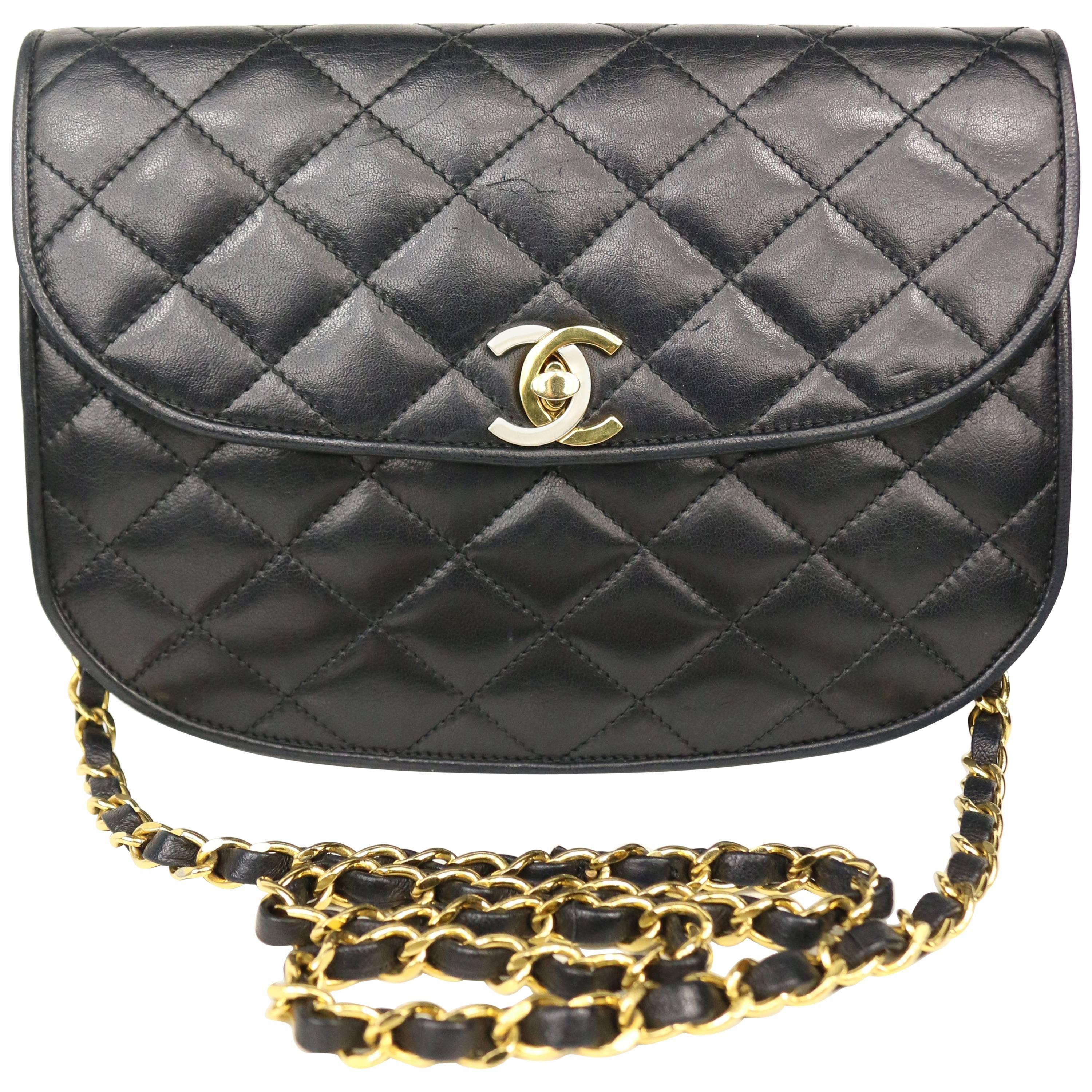 Chanel Semi-Circle Black Quilted Lamb Leather Paris Limited Edition  Shoulder Bag at 1stDibs