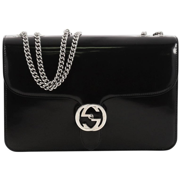Gucci Interlocking Shoulder Bag Patent Medium at 1stDibs gucci