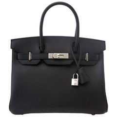 Brand New Hermes Birkin 30 Black Epsom PHW