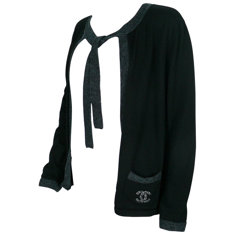 Chanel Employee Uniform Black Wool Cardigan with CC Logo Size XL at 1stDibs chanel uniform