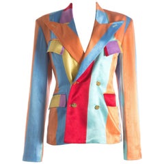 Vivienne Westwood unisex multicoloured striped satin evening jacket  S/S 1993
