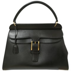 Vintage Gucci Black Leather "Kelly" Bag