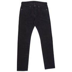 Tom Ford Black Velvet Cotton Denim Jeans Size 34 Slim Fit Model