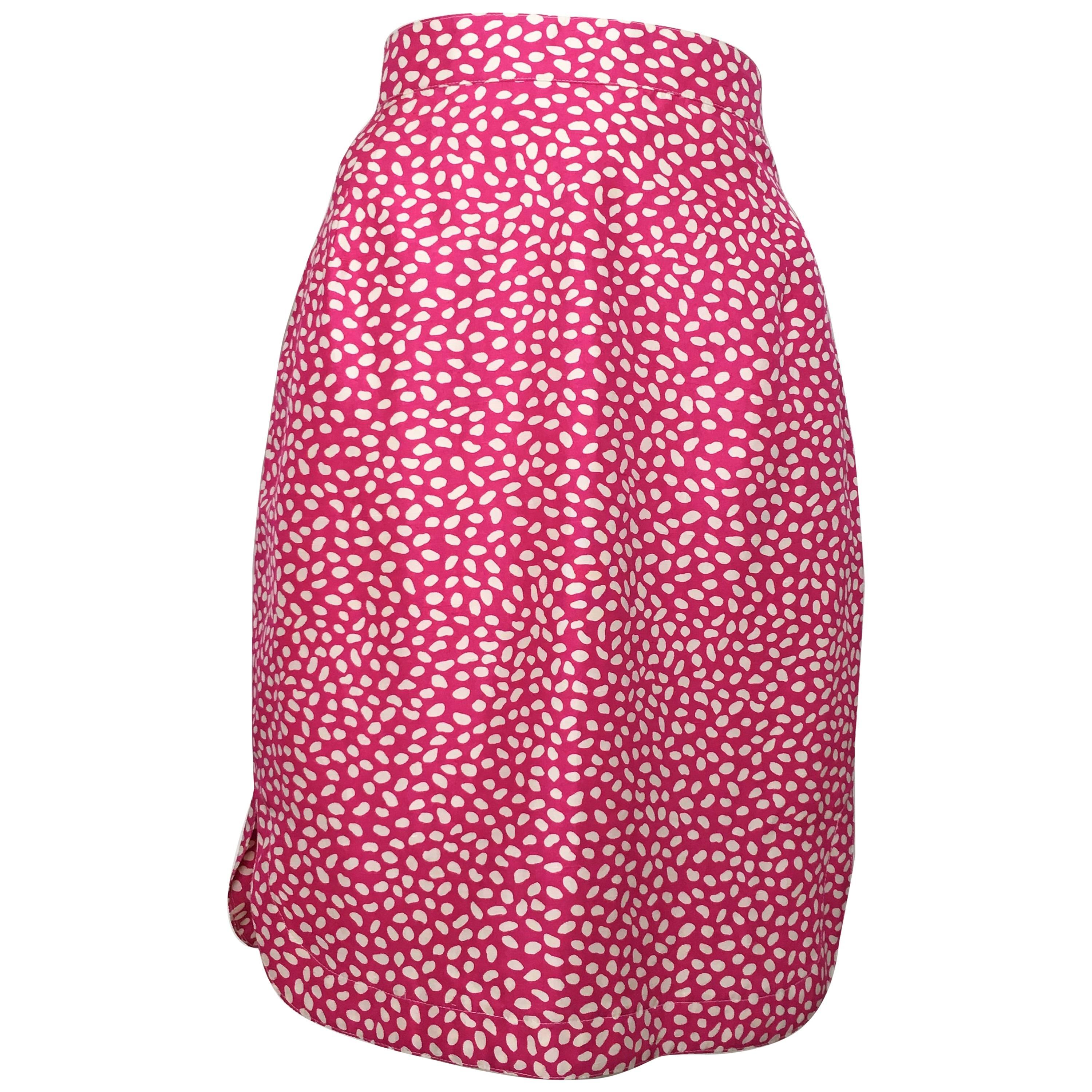 Louis Feraud 1980s Cotton Pink Skirt Size 6.  For Sale