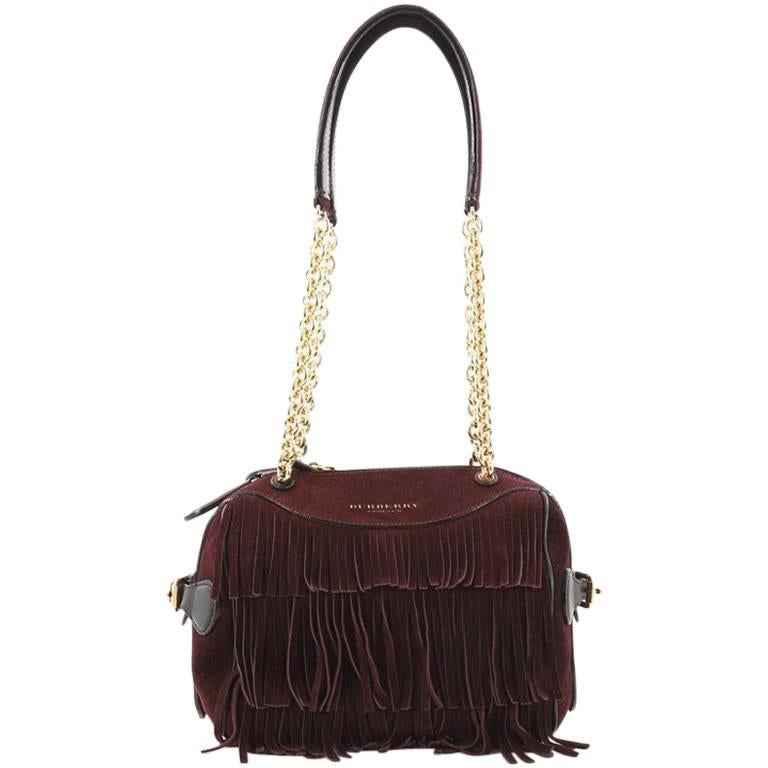 Burberry Alchester Chain Bowling Bag Suede Mini