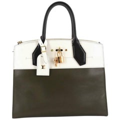 Louis Vuitton City Steamer Leather MM Handbag 