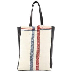 Celine Tricolor Striped Fabric and Leather Large Cabas Thais Tote at  1stDibs