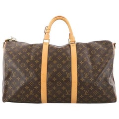 Used Louis Vuitton Keepall 45 Brw/Pvc/Brw/Total Pattern Bag