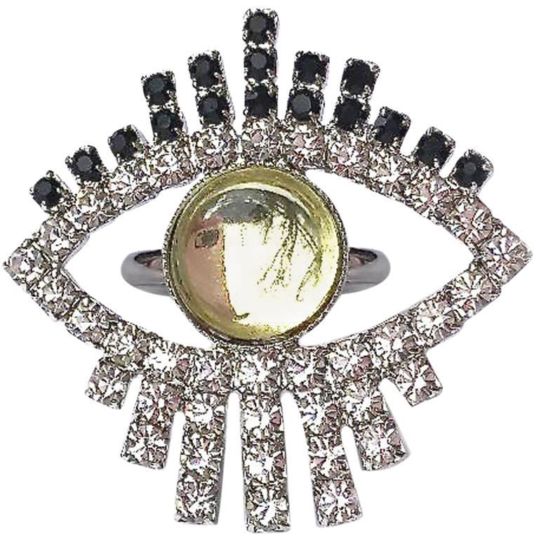 Yellow Swarovski Evil Eye Ring For Sale At 1stdibs