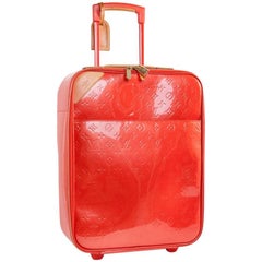 Louis Vuitton Monogram Orange Embossed Patent Leather Suitcase 