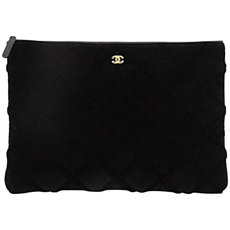 Chanel Cosmetic Pouch Quilted Velvet Large