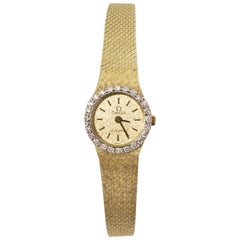 Omega Vintage Diamond & 14k Gold 15mm Watch