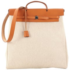 Hermes Herbag Toile and Leather GM