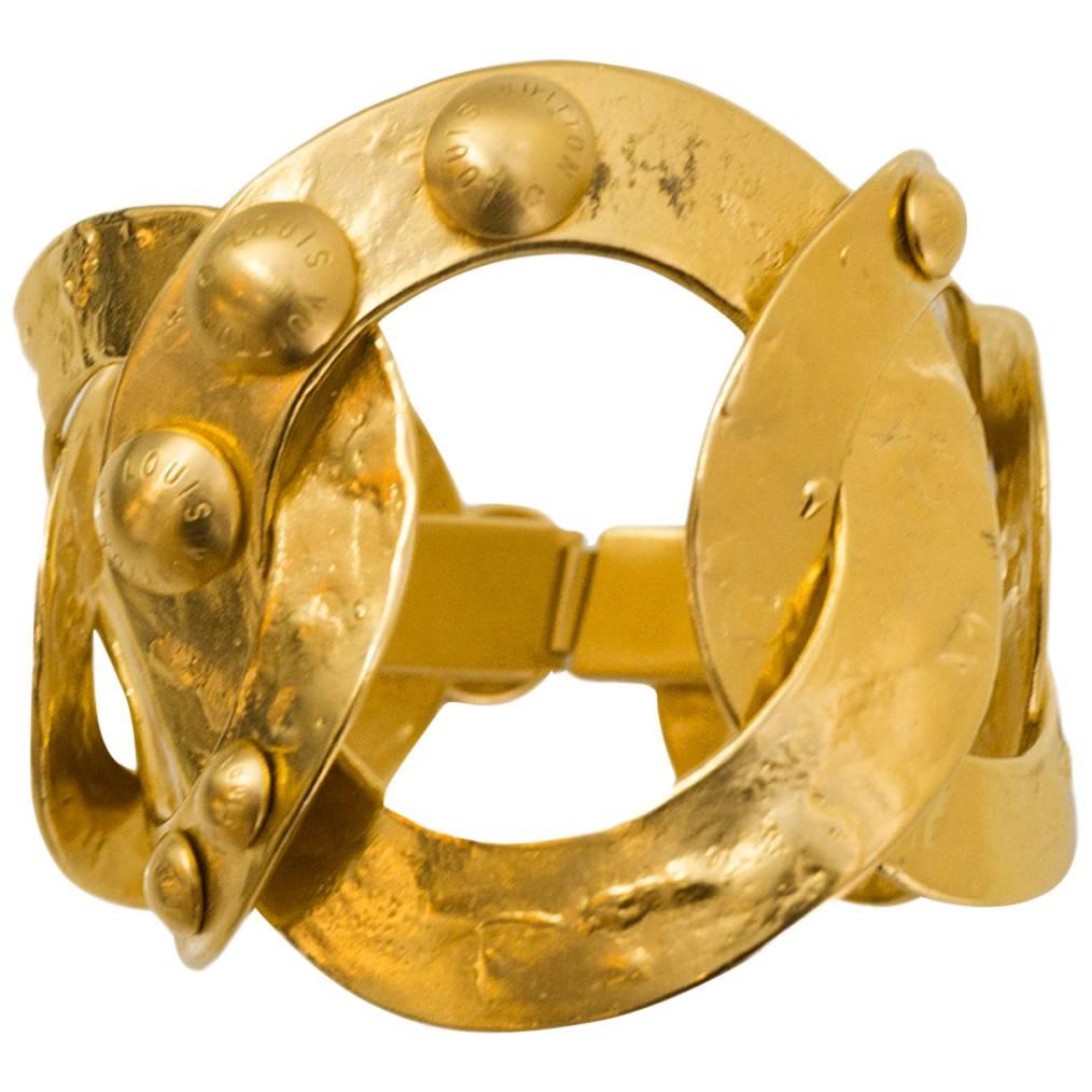 Louis Vuitton Oversized Goldtone Chain Link Bracelet