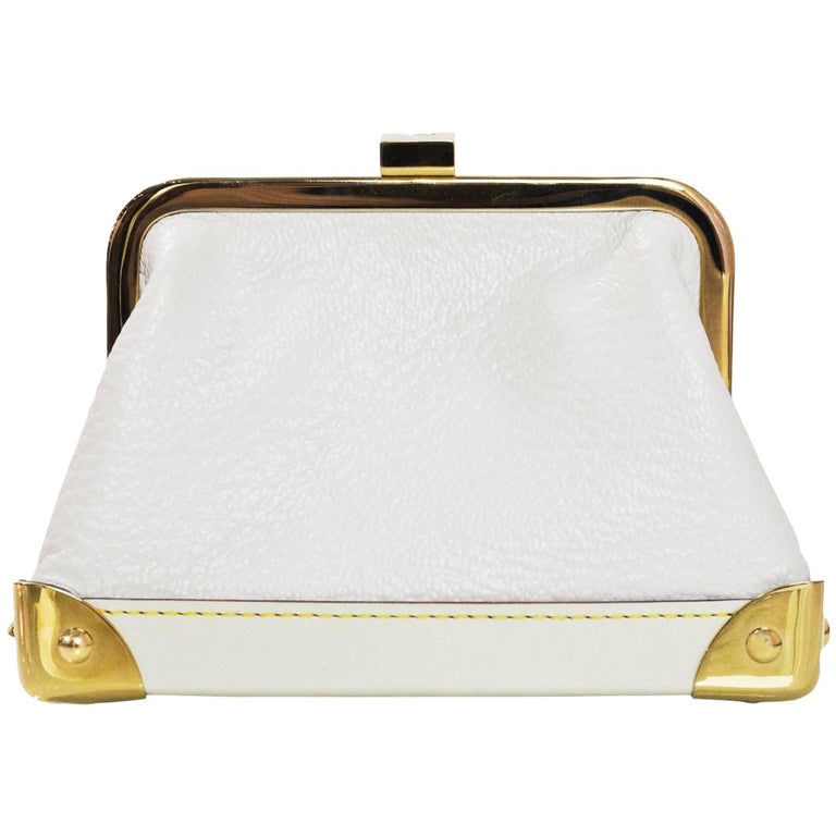 Louis Vuitton White Suhali Porte Monnaie Viennois Coin Purse For Sale