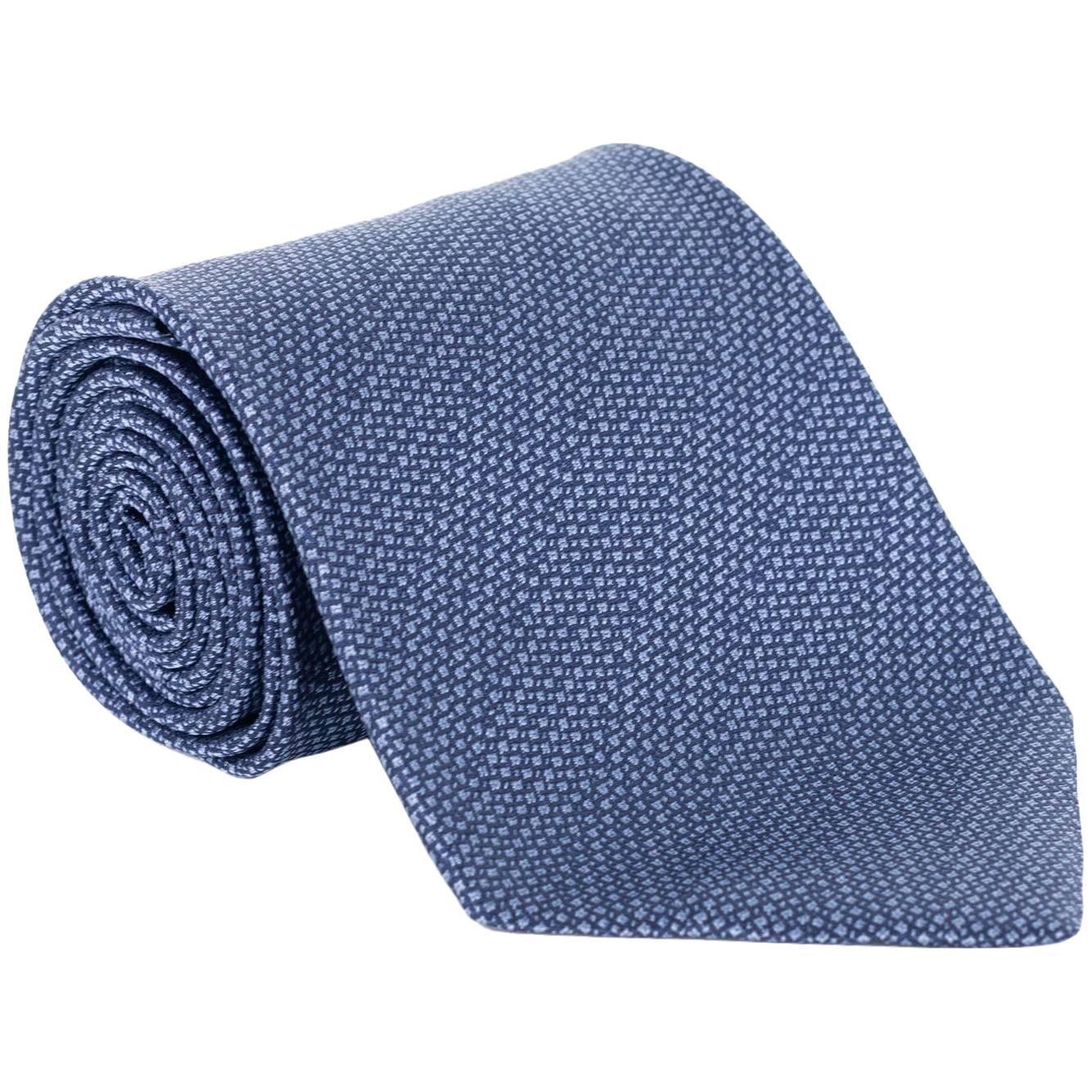 Tom Ford Mens Blue Dimond Grid Dot Silk 4" Classic Tie For Sale