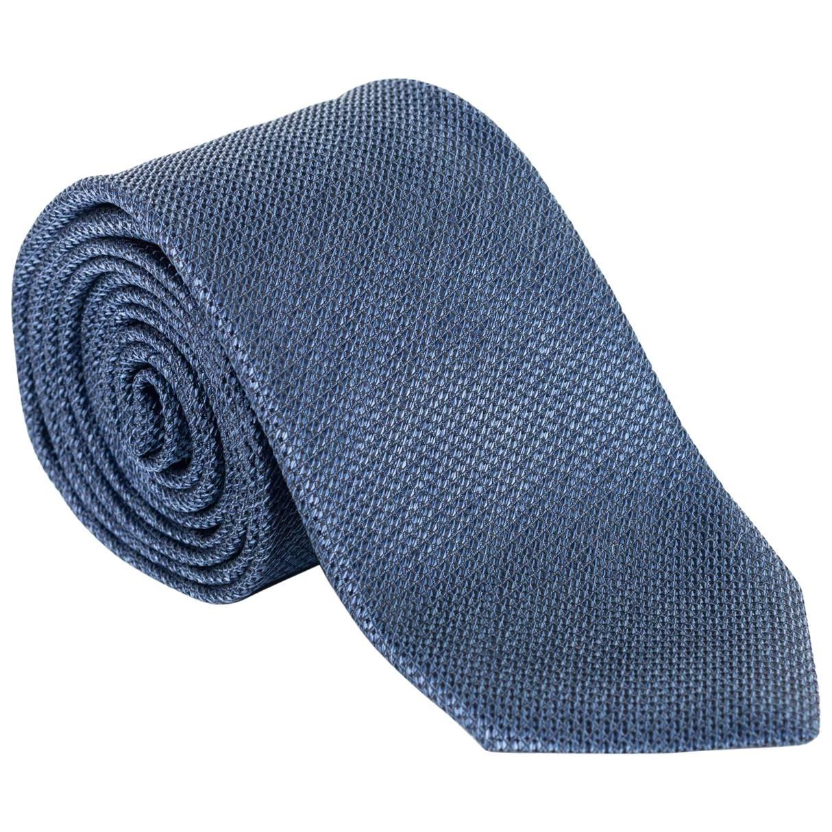 Tom Ford Mens RTL$260 100% Silk Geometic Pattern 3 1/4" Dark Blue Tie  For Sale