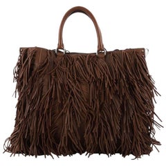 Prada Convertible Fringe Tote Studded Nappa Leather Medium