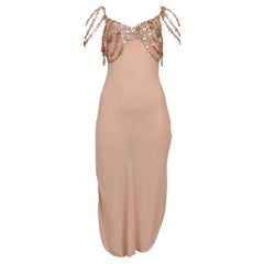 Jean Paul Gaultier Mother of Pearl Button and Crepe Slip Dress