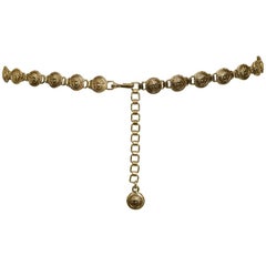 Gianni Versace Gold Tone Vintage Medusa Medallion Belt, circa 1990s