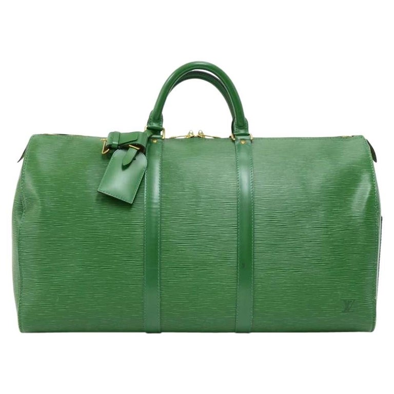 Vintage Louis Vuitton Keepall 50 Green Epi Leather Travel Bag at 1stDibs