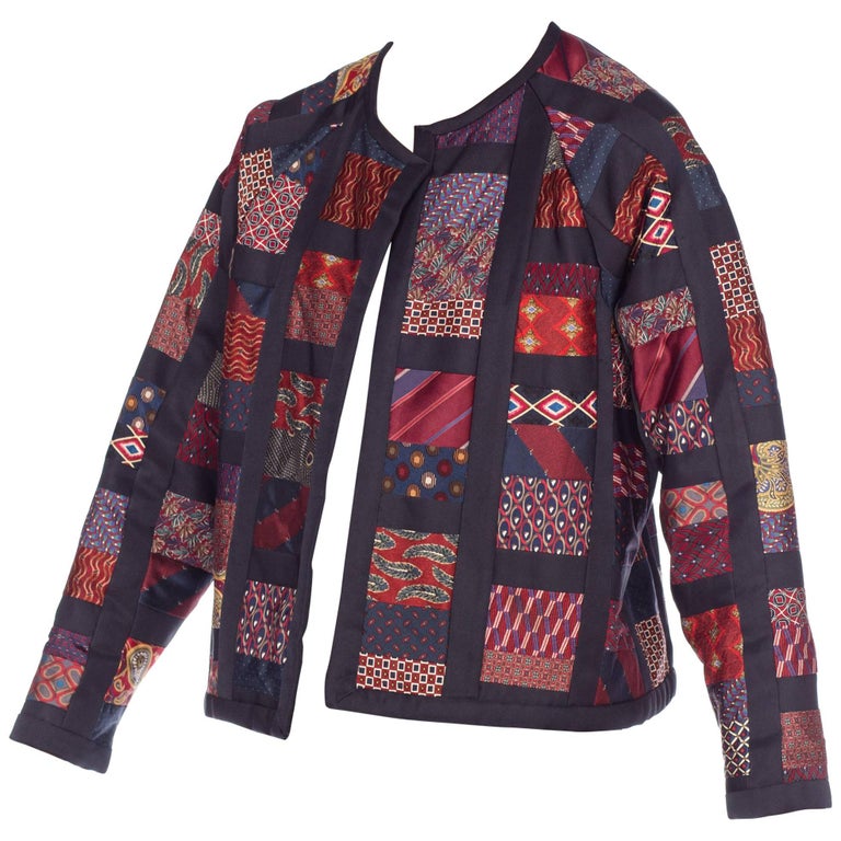 Vintage Silk Tie Patchwork Jacket at 1stDibs