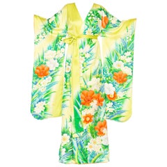 Vintage Morphew Collection Tropical Hand Painted Japanese Kimono Dress