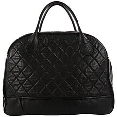 Chanel Weekender Bag Quilted Coated Canvas Horizontal