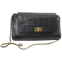 Chanel Black Quilted Lambskin Leather Shopper 2.55 Bag