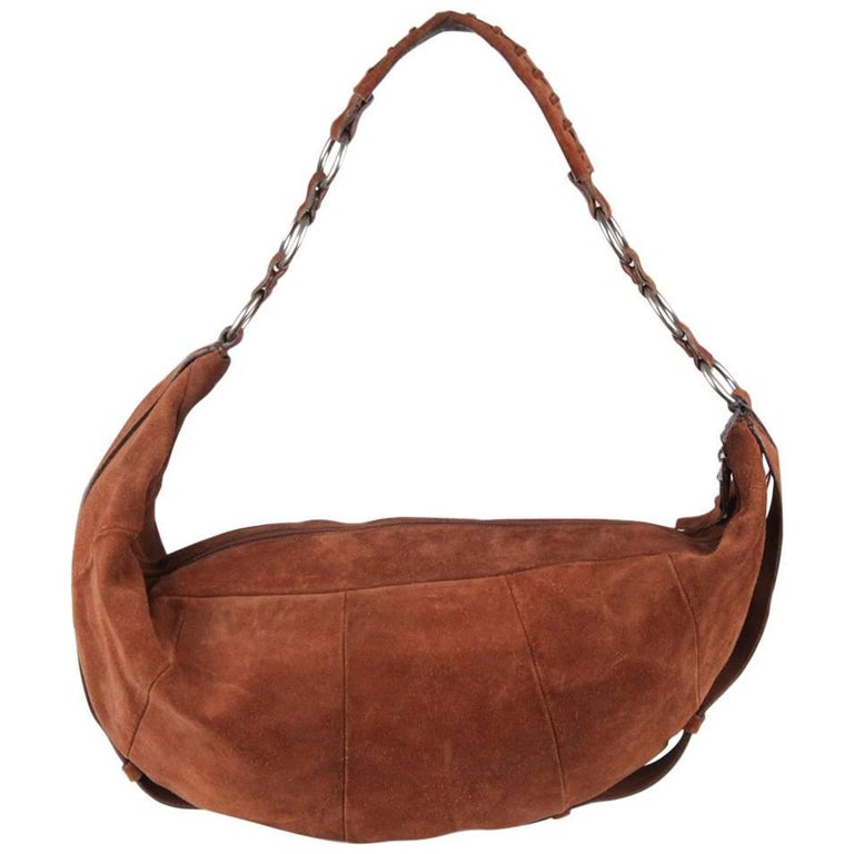 YVES SAINT LAURENT Brown Suede Hobo Shoulder Bag For Sale at 1stDibs