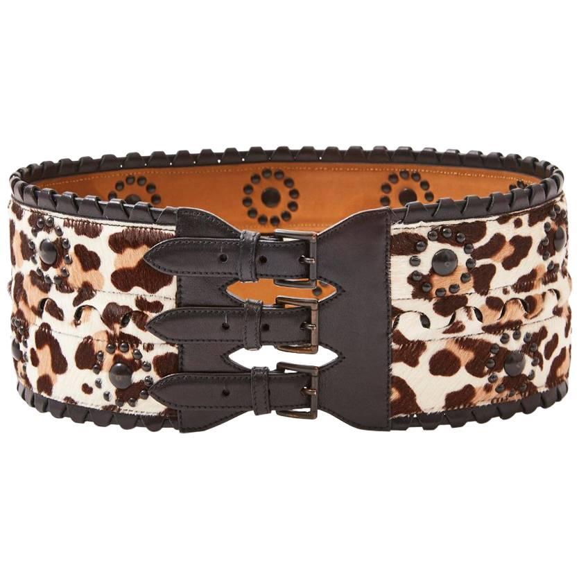 Alaia Stencilled Animal Print Belt