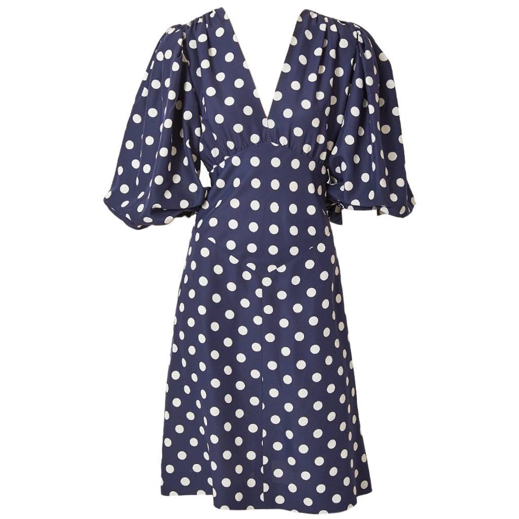 Yves Saint Laurent 1940s Inspired Polka Dot Dress