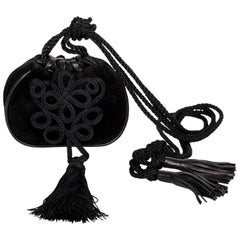 Retro Yves Saint Laurent Russian Collection Documented Suede Leather Tassel Bag, 1990s