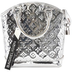 Louis Vuitton Monogram Miroir Lockit Handbag in Silver with Silver Hardware