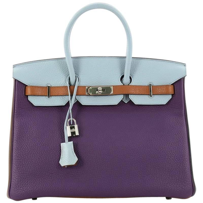 Hermes Birkin Handbag Arlequin Clemence 35