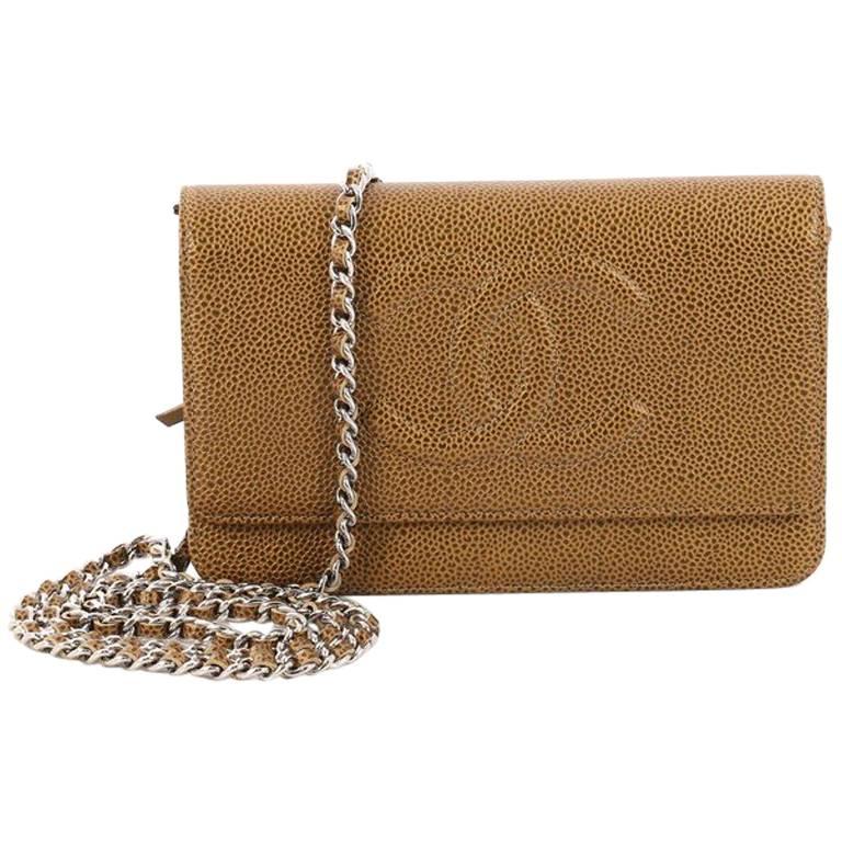 Chanel Timeless Wallet on Chain Caviar 